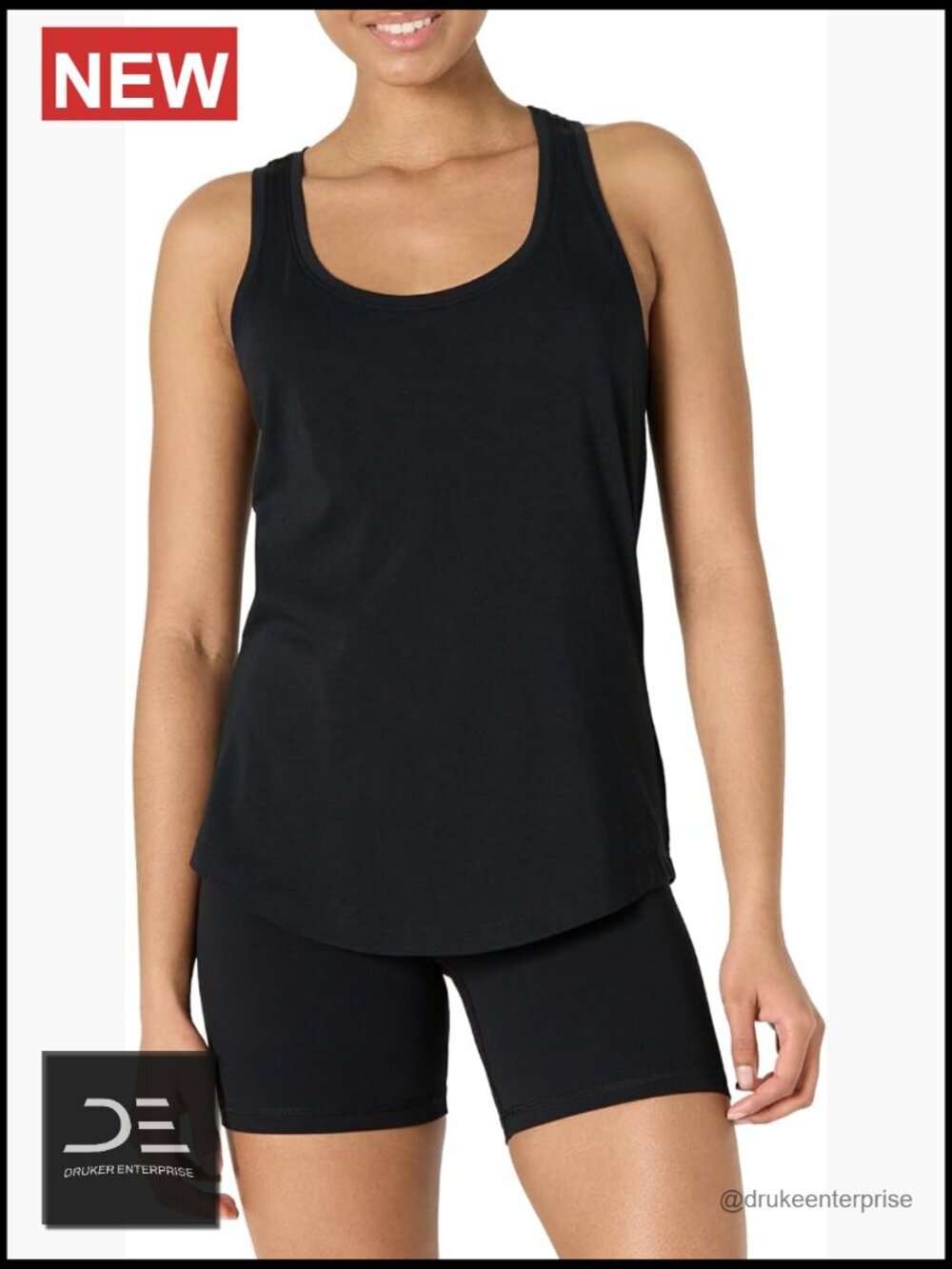 Women's Cotton Scoop Neck Racerback Relaxed Fit Yoga Workout Tank Top